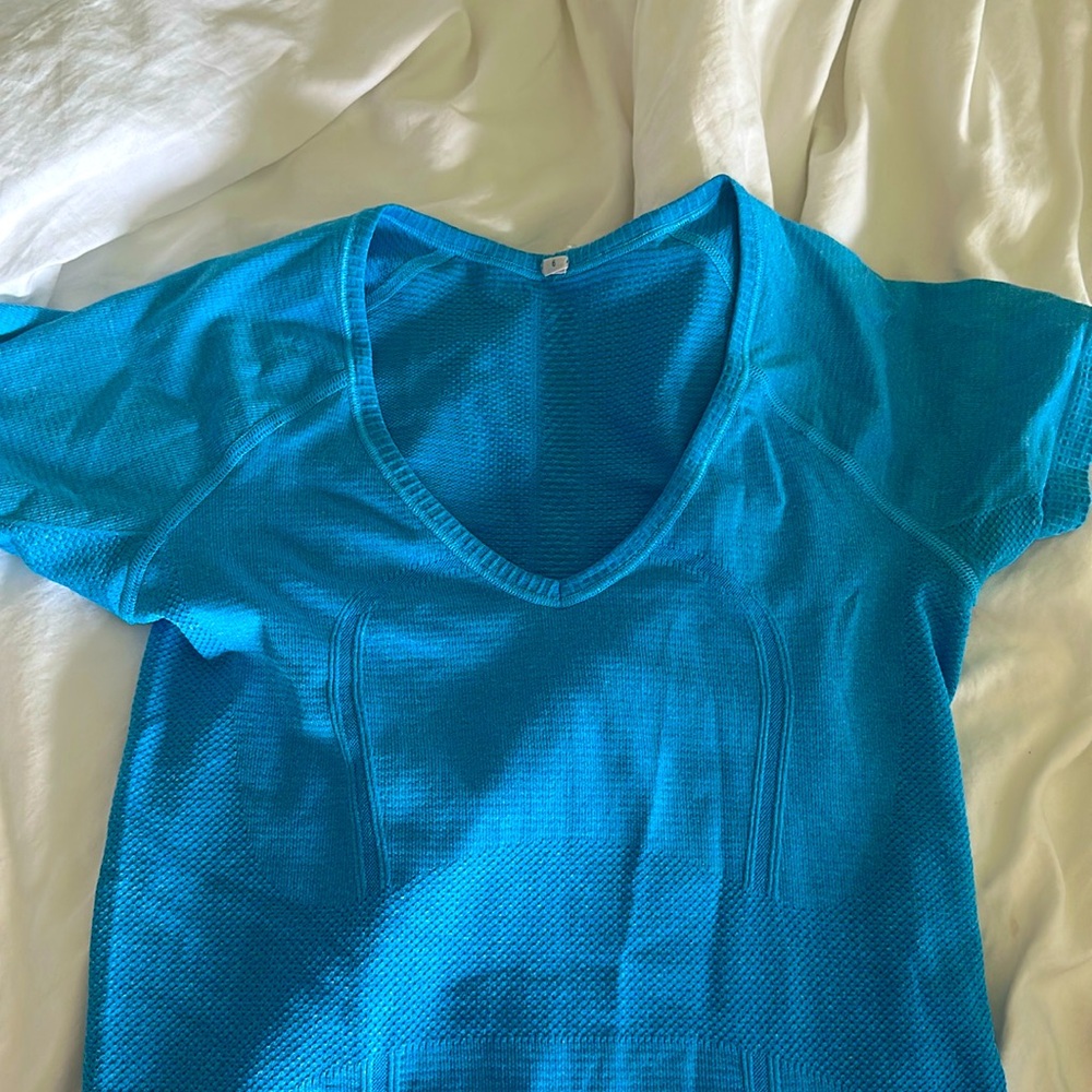 Blue Lululemon racerback t-shirt
